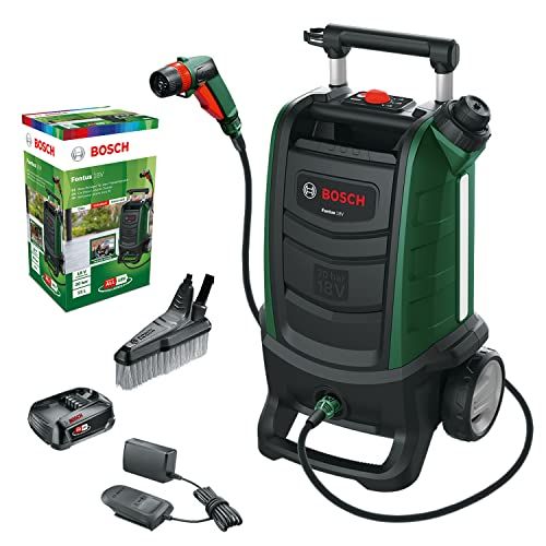 Bosch Home and Garden Fontus 18V: Hidrolimpiadora de exteriores a batería. Incluye 1 batería. Sistema de 18 V. En caja.